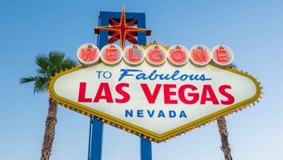 Berühmtes Schild "Welcome to fabulous Las Vegas Nevada"