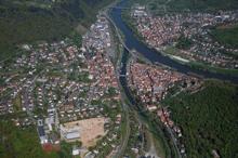Luftbild der Innenstadt von Wertheim