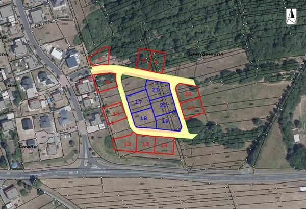 Lageplan der Bauplätze Baugebiet Mondfeld nummeriert