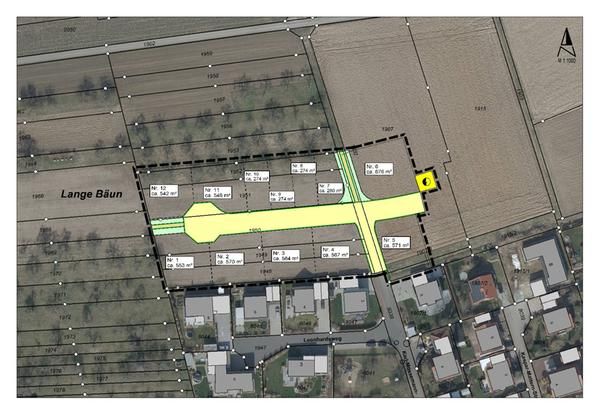 Lageplan der Bauplätze Baugebiet Mondfeld nummeriert