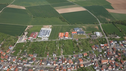 Luftbild Gewerbegebiet Hütäcker in Wertheim-Dörlesberg